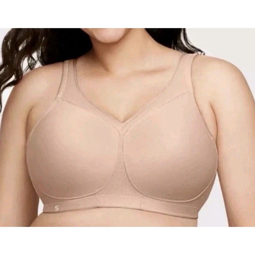 Glamorise Sport MagicLift Seamless Sports Bra 48D Wire Free Beige Style 1006